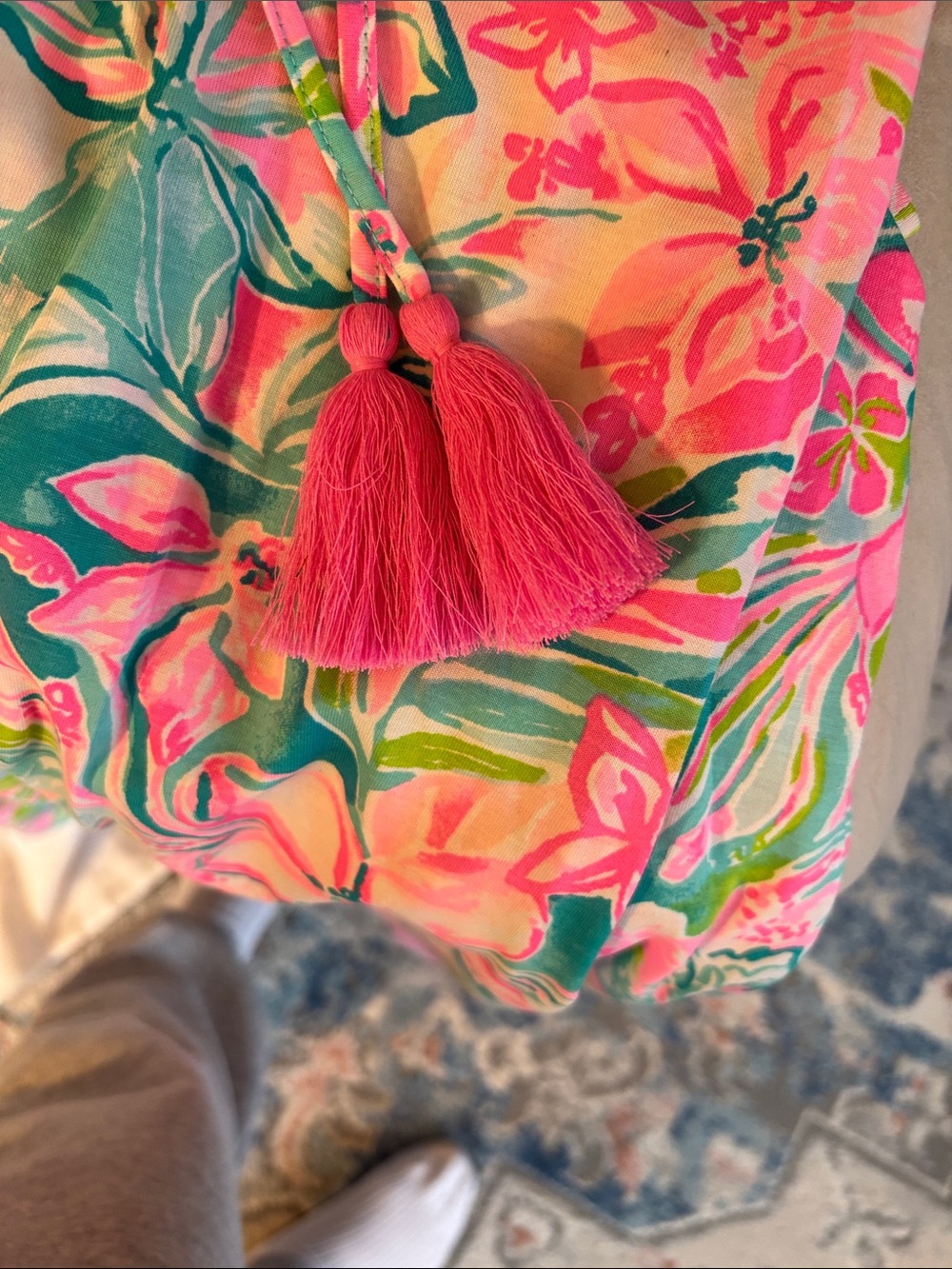 Lilly Pulitzer Pink and Green Strapless Floral summertime 👗 dress - Picture 8 of 8